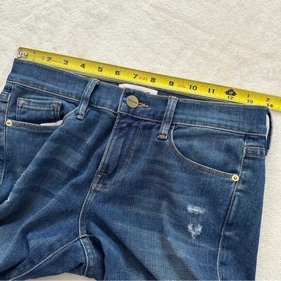 FRAME Denim Le Skinny De Jeanne Jewell Wash Distressed Jeans Size 26 - Picture 6 of 11